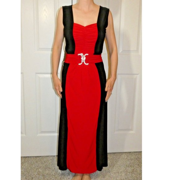 Liquid Size M Prom Dress Red Black Vintage Formal Unique Rare OOAK Slimming - Picture 3 of 12